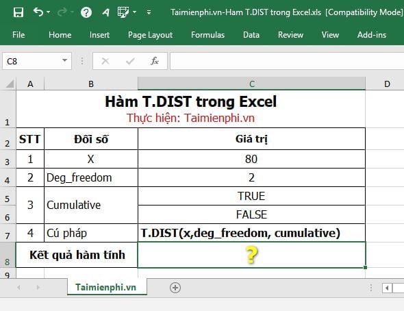 ham t dist trong excel 1 ham t dist trong excel 1