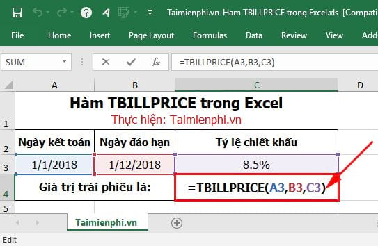 ham tbillprice trong excel 3 ham tbillprice trong excel 3