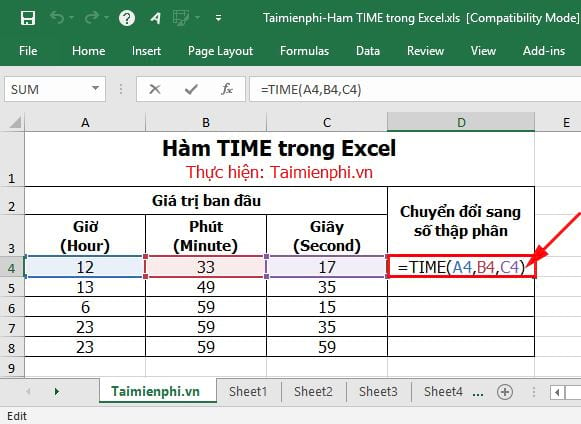 ham time trong excel 2 ham time trong excel 2