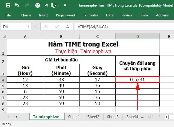 ham time trong excel 3 ham time trong excel 3