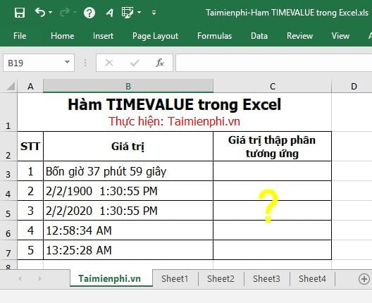 ham timevalue trong excel 1 ham timevalue trong excel 1