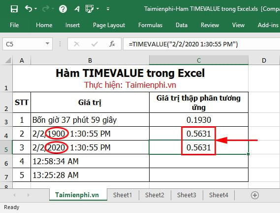 ham timevalue trong excel 5 ham timevalue trong excel 5