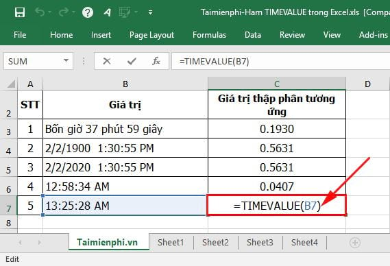 ham timevalue trong excel 6 ham timevalue trong excel 6