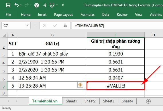 ham timevalue trong excel 7 ham timevalue trong excel 7