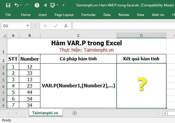 ham var p trong excel 2 ham var p trong excel 2