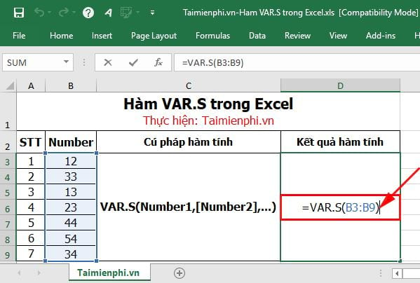 ham var s trong excel 3 ham var s trong excel 3