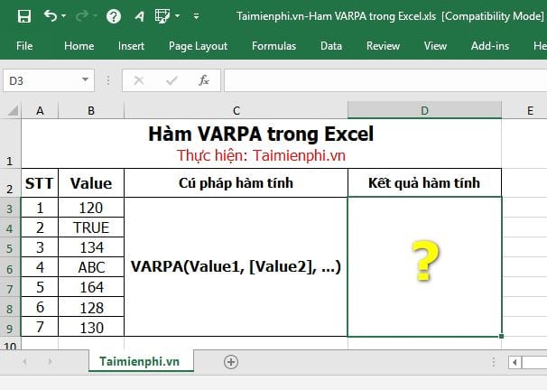 ham varpa trong excel 2 ham varpa trong excel 2