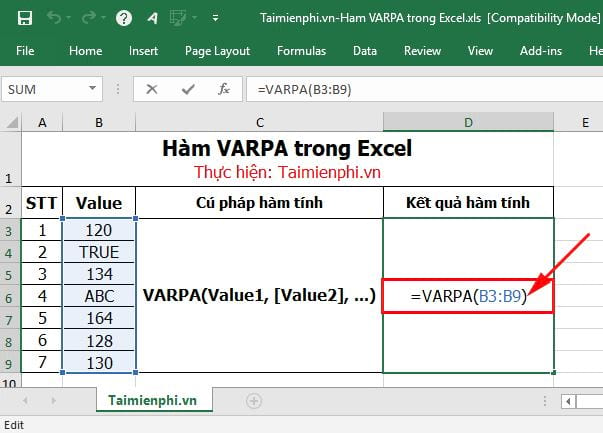 ham varpa trong excel 3 ham varpa trong excel 3