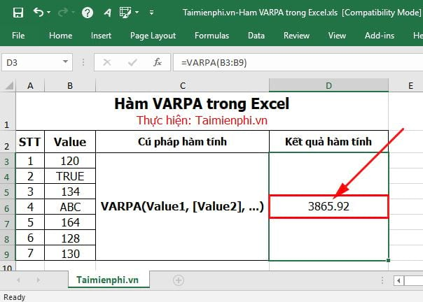 ham varpa trong excel 4 ham varpa trong excel 4