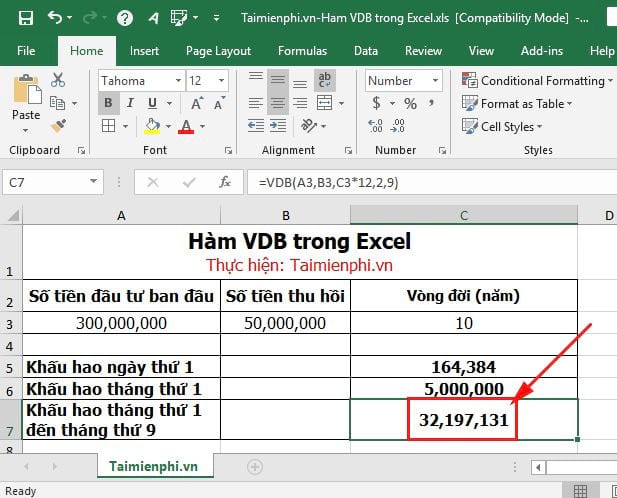 ham vdb trong excel 8 ham vdb trong excel 8