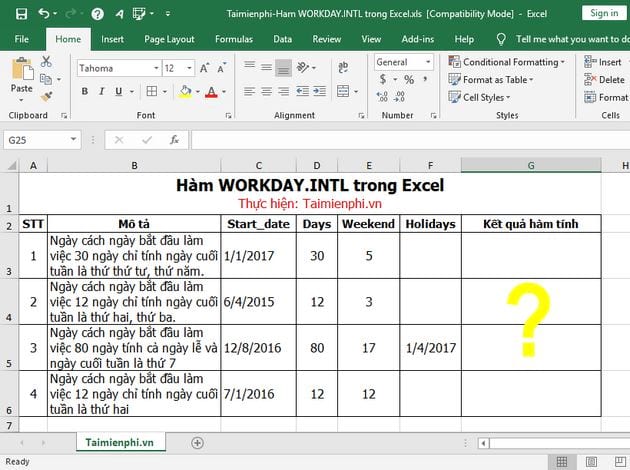 ham workday intl trong excel 1 ham workday intl trong excel 1