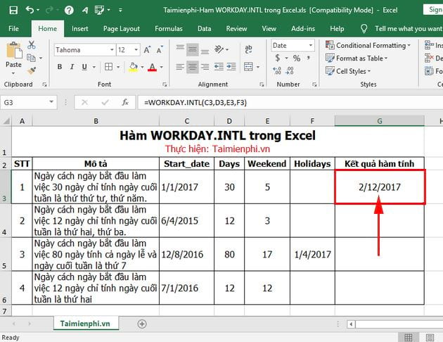 ham workday intl trong excel 3 ham workday intl trong excel 3