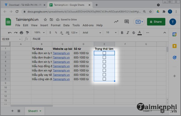 huong dan chen checkbox tren google sheets 3 huong dan chen checkbox tren google sheets 3