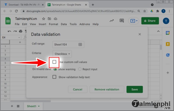 huong dan chen checkbox tren google sheets 6 huong dan chen checkbox tren google sheets 6