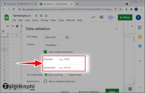 huong dan chen checkbox tren google sheets 7 huong dan chen checkbox tren google sheets 7