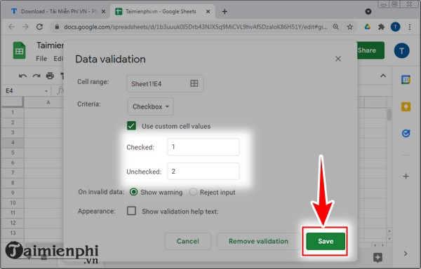 huong dan chen checkbox tren google sheets 8 huong dan chen checkbox tren google sheets 8