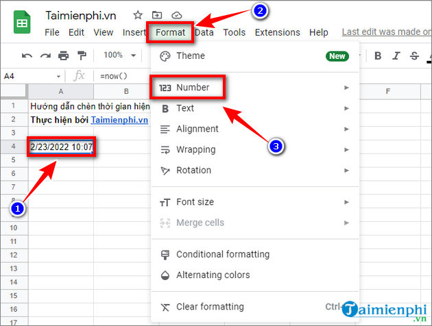 huong dan chen thoi gian hien tai vao google sheets 4 huong dan chen thoi gian hien tai vao google sheets 4