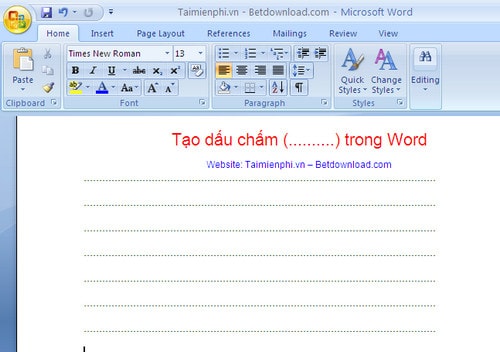 tao dau 3 cham trong word 5 tao dau 3 cham trong word 5