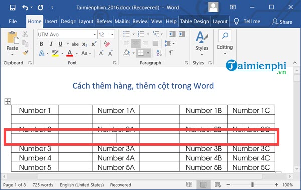 them cot trong Word 8 them cot trong Word 8