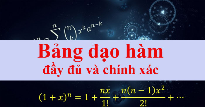 Cac cong thuc dao ham va dao ham luong giac Cac cong thuc dao ham va dao ham luong giac