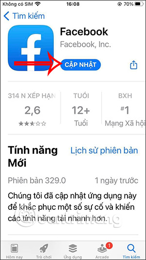 Facebook cap nhat ung dung 7 Facebook cap nhat ung dung 7