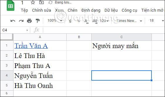 Google Sheets chon 1 so ngau nhien 1 Google Sheets chon 1 so ngau nhien 1