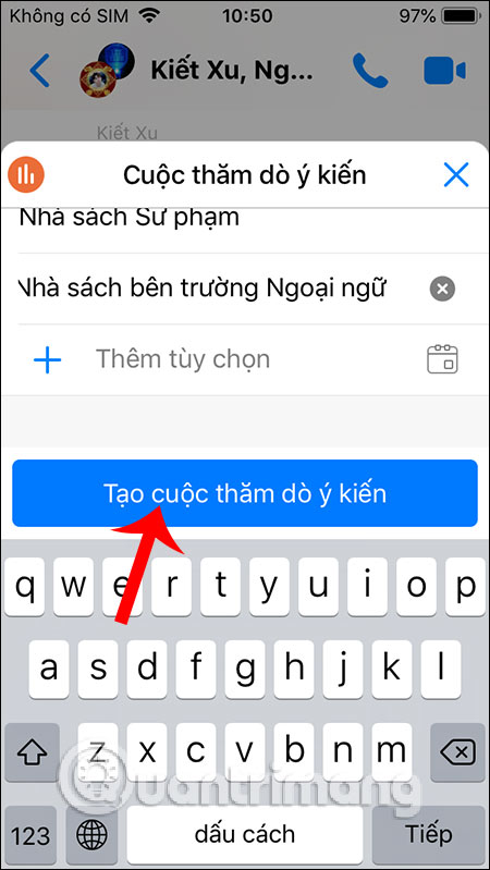 Messenger tao poll binh chon 4 Messenger tao poll binh chon 4