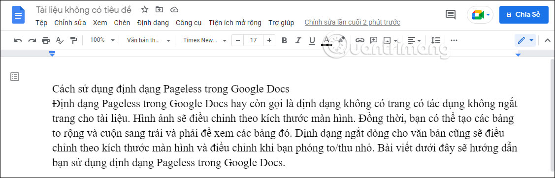 Pageless trong Google Docs 4 Pageless trong Google Docs 4