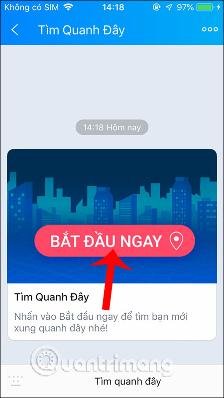 B2: Tìm quanh đây trên Zalo