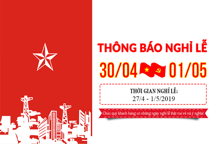 Thông báo lịch nghỉ lễ 30/4 và 1/5 online