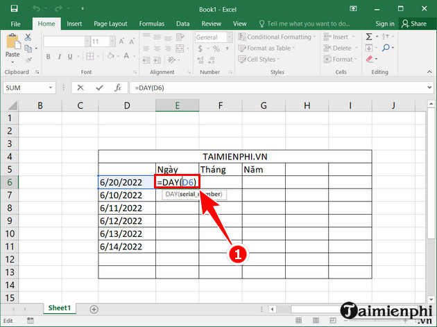 cach tach ngay thang nam trong excel 1 cach tach ngay thang nam trong excel 1