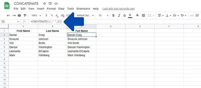 ham concatenate trong google sheets 1 ham concatenate trong google sheets 1