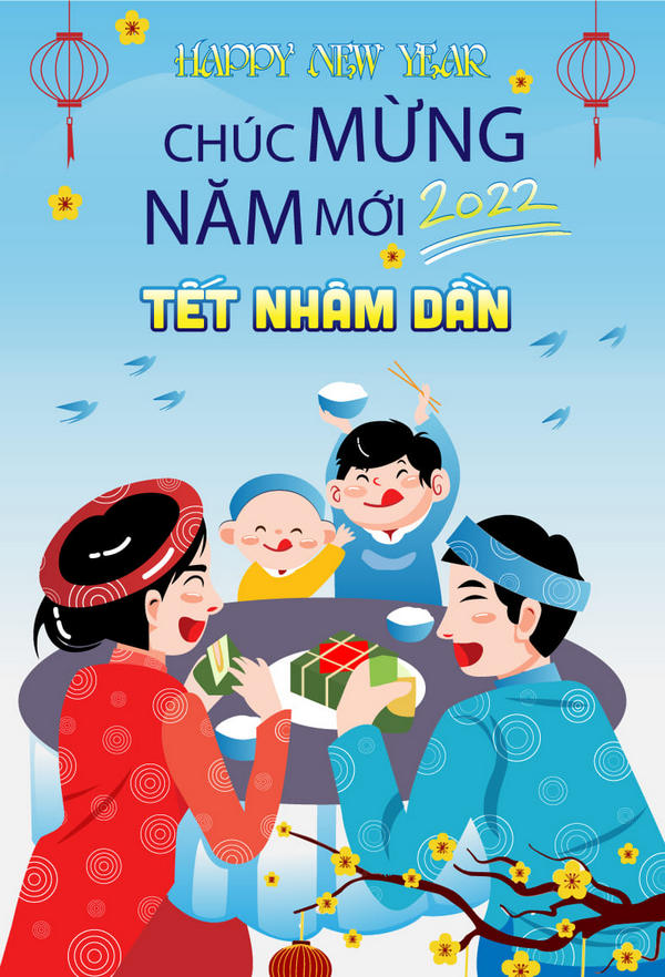 Hình nền tết 2022 cute cho điện thoại