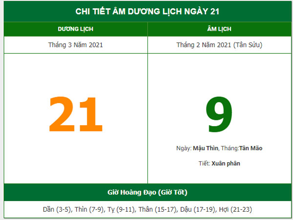 ngay 21 thang 3 la ngay gi 1 ngay 21 thang 3 la ngay gi 1