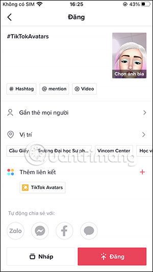 B8: Hướng dẫn tạo avatar TikTok