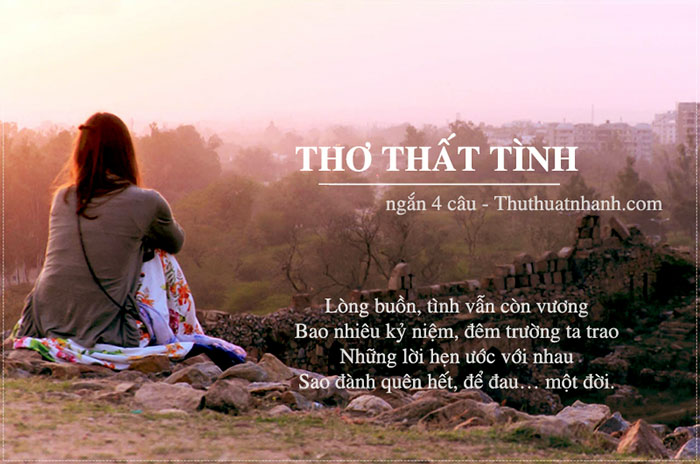 thơ thất tình ngắn 4 câu