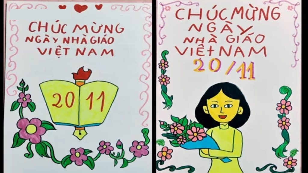 Cách vẽ thiệp 20/11 đẹp và đơn giản nhất