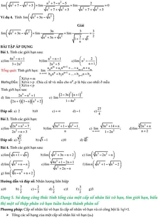 5 phan loai va bai tap chuyen de gioi han 5 phan loai va bai tap chuyen de gioi han