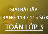 Giai bai tap trang 113 114 115 SGK Toan 3 Giai bai tap trang 113 114 115 SGK Toan 3