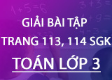 Giai bai tap trang 113 114 SGK Toan 3 Tap Giai bai tap trang 113 114 SGK Toan 3 Tap