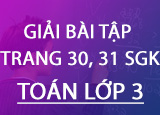 Giai bai tap trang 30 31 SGK Toan 3 Tap Giai bai tap trang 30 31 SGK Toan 3 Tap