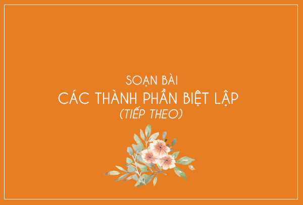 Top 6 Bài soạn &quot;Các thành phần biệt lập&quot; (tiếp theo) lớp 9 hay nhất - Toplist.vn