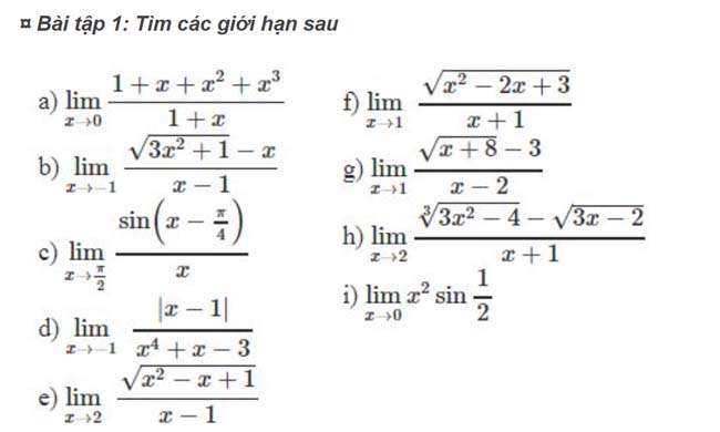 bai tap ap dung tim gioi han bai tap ap dung tim gioi han