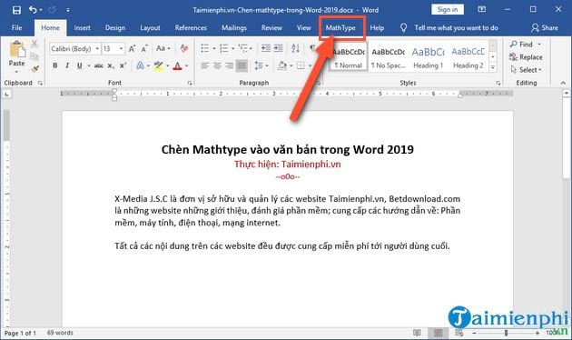 cach chen mathtype vao van ban trong word 2019 6 cach chen mathtype vao van ban trong word 2019 6