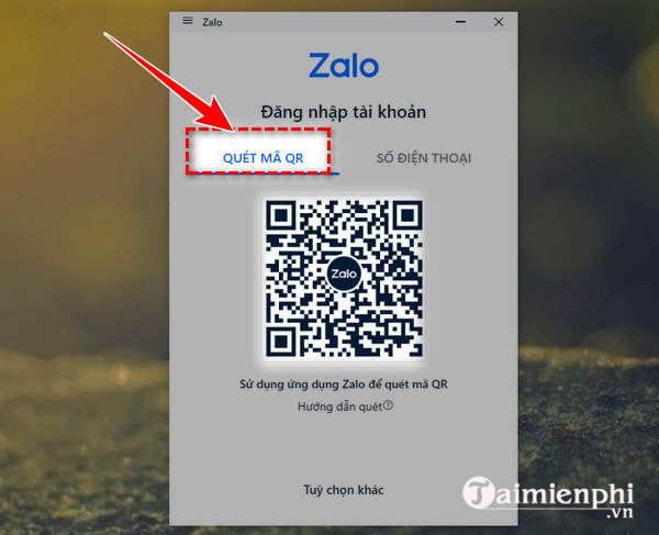 Đăng nhập Zalo trên máy tính bằng mã QR