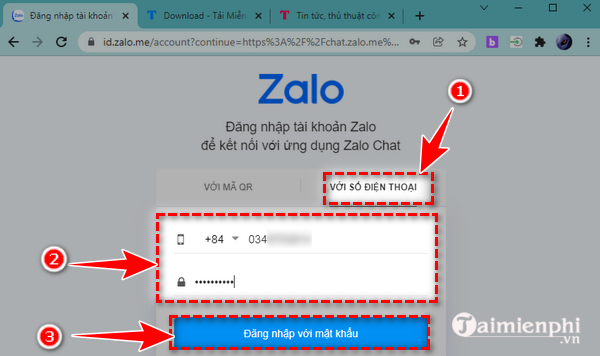 zalo web - hiện đã đăng nhập vào máy tính