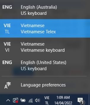 Đặt ngôn ngữ bàn phím Windows 10
