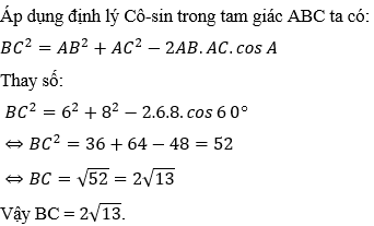 Cách giải bài tập về Định lí Cô-sin trong tam giác cực hay, chi tiết - Toán lớp 10