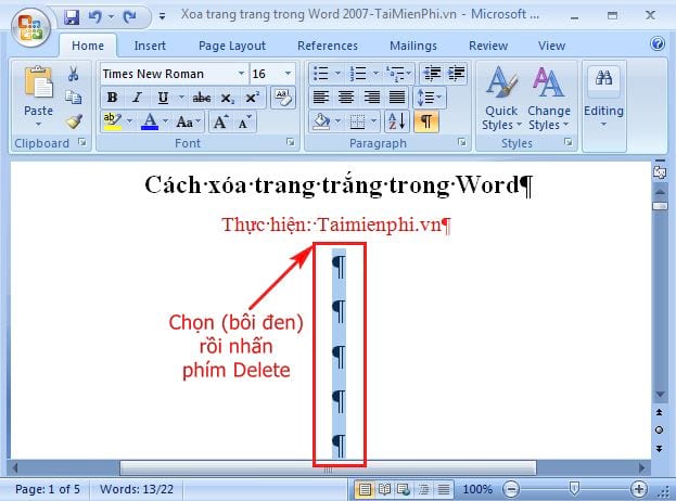 cach xoa trang trang trong word 2007 3 cach xoa trang trang trong word 2007 3