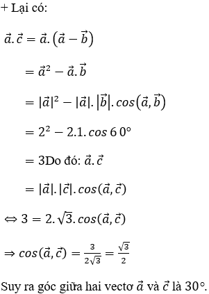 Công thức, cách tính góc giữa hai vecto cực hay, chi tiết - Toán lớp 10